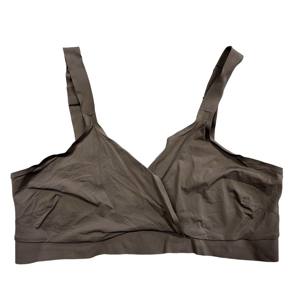 Yummie Rita Bralette Sz M Taupe Seamless Wire Free Contour Bra Comfort Soft